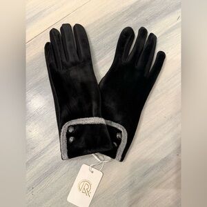 Women’s Gloves Black Faux Fur